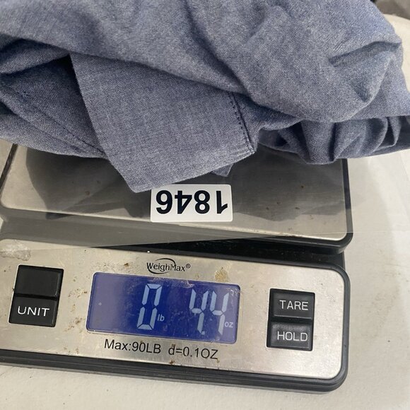 J Jill Chambray Tunic Top Womens L Blue Cotton Button Up Roll Tab Sleeves - Picture 9 of 9